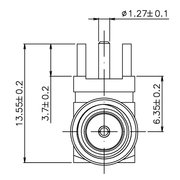 SMA RA Female PCB connector